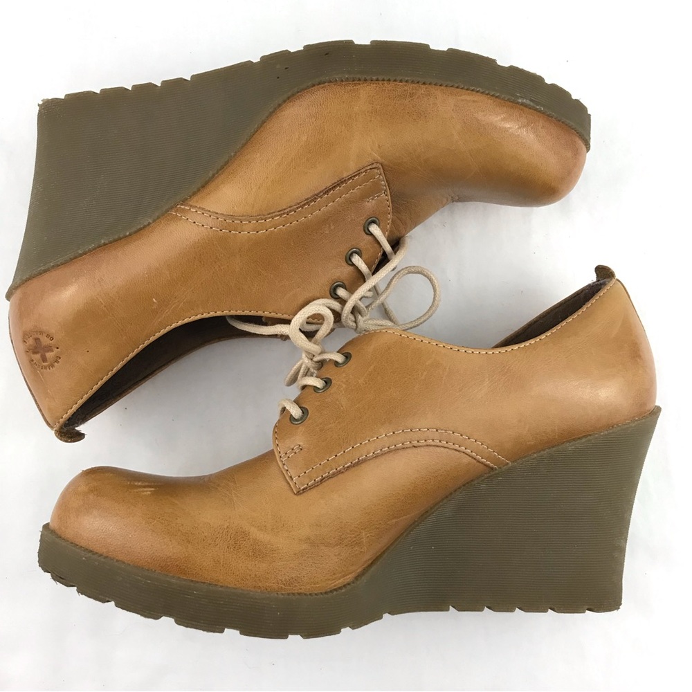 Dr Martens Mimi Wedge Shoes Tan Womens Sz 9